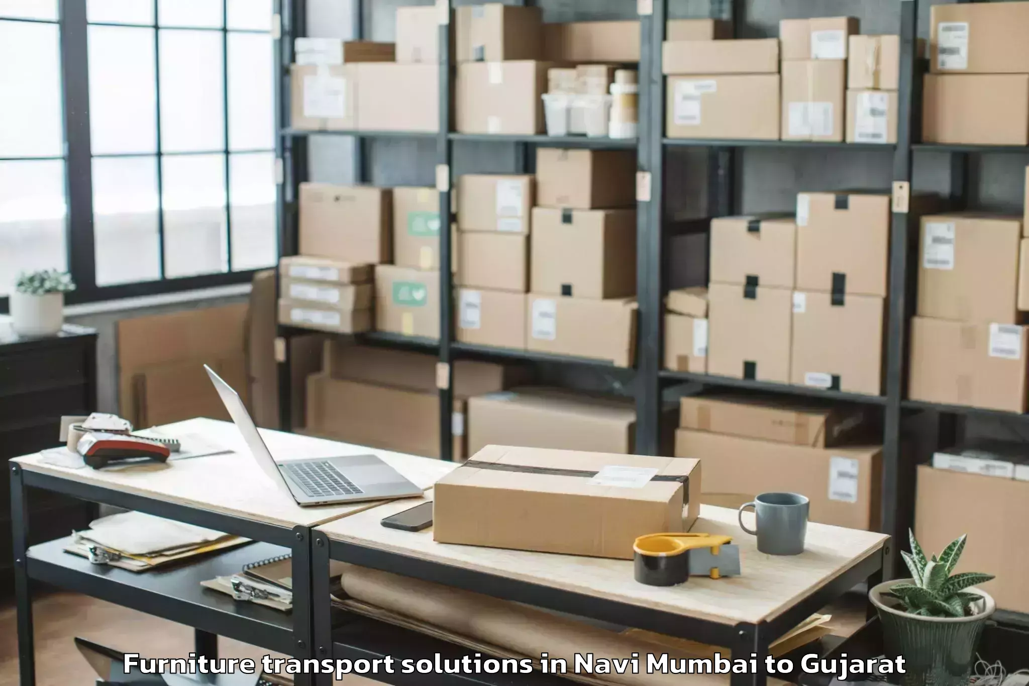 Trusted Navi Mumbai to Gandhinagar Furniture Transport Solutions